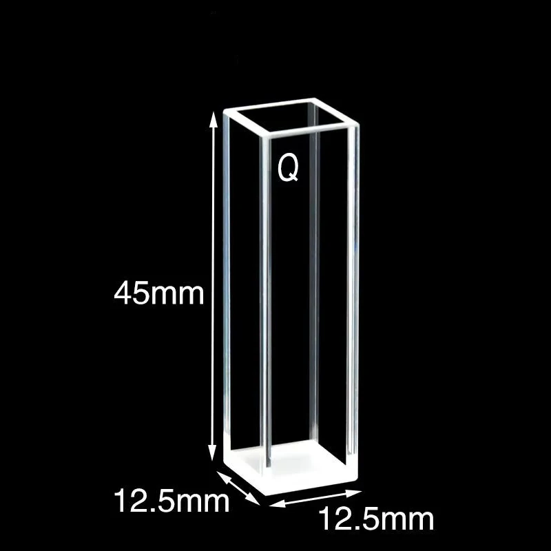 Research quartz colorimetric dish, two-way fluorescent sample cell, four-way threaded mouth 10mm spectrophotometer