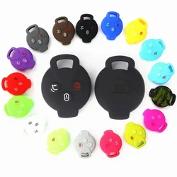 Silicone Car Key Case Remote Cover For Mercedes Benz Smart 451 Chiave Roadster Crossblade Fortwo Roadster K Forfour Accessories