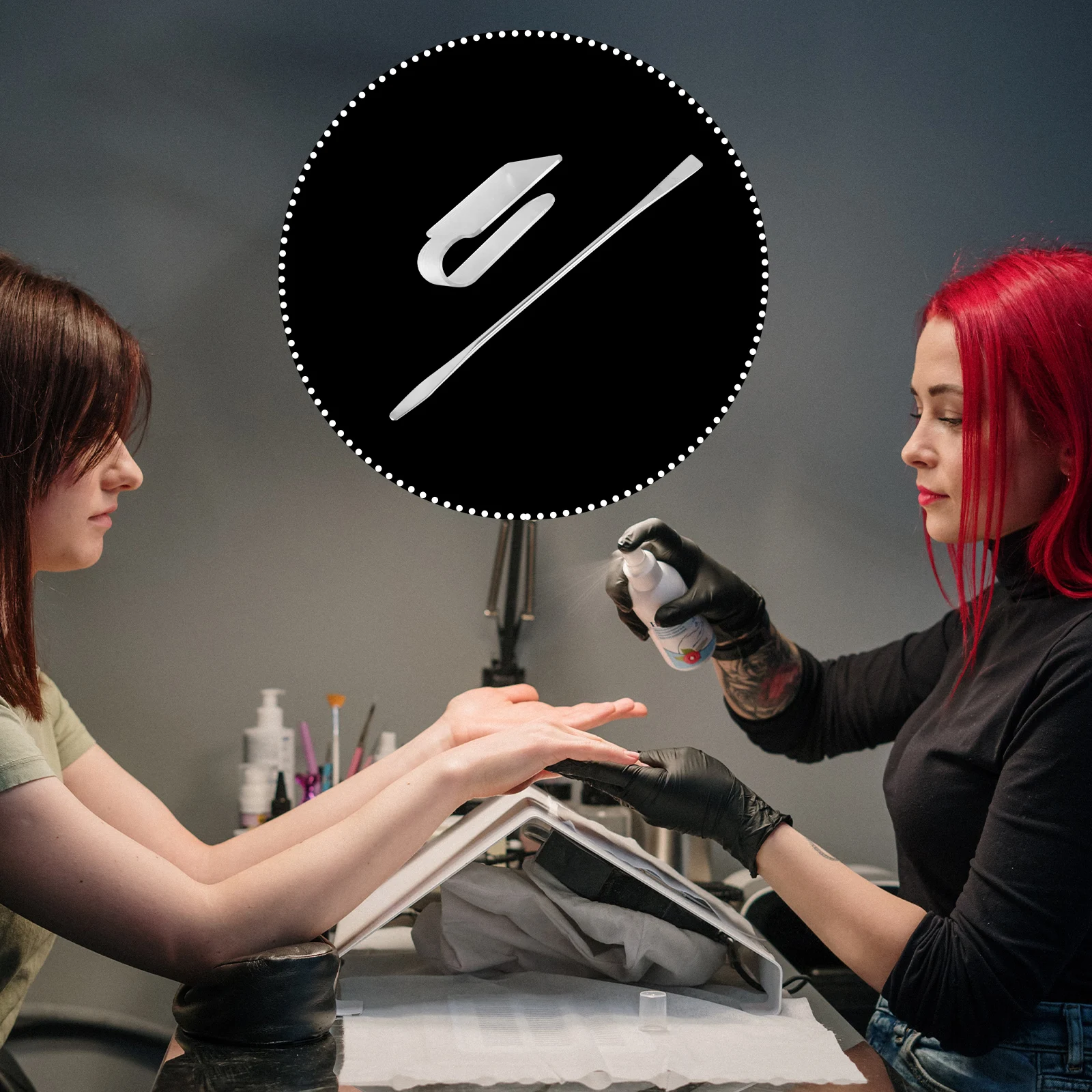 

2pcs Transparent Acrylic Makeup Spatula Handheld Palette Tool For Foundation Lipstick Mixing Custom Shade Portable