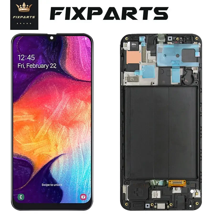 6.4'' AMOLED/TFT LCD For SAMSUNG Galaxy A50 A505 Display Touch Screen Digitizer Assembly A505F LCD Screen With Frame