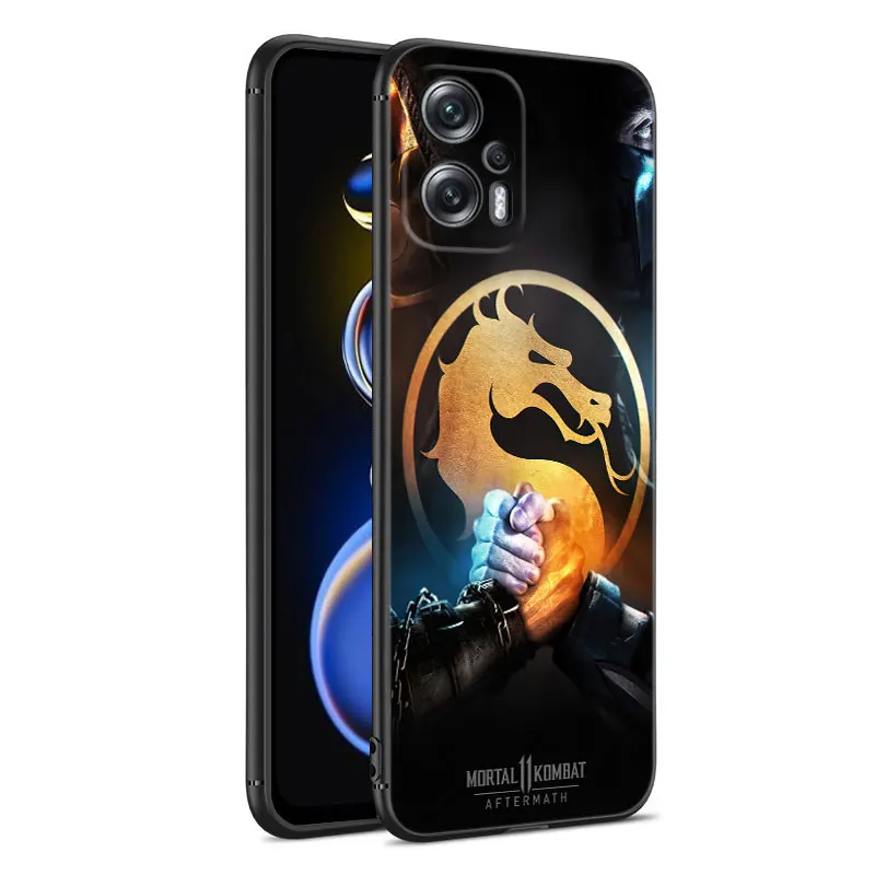 Mortal Kombat Black Silicone Phone Case For Xiaomi POCO X3 X4 NFC F5 M3 M4 M6 X5 X6 Pro F3 F4 GT 5G C55 C65 M5