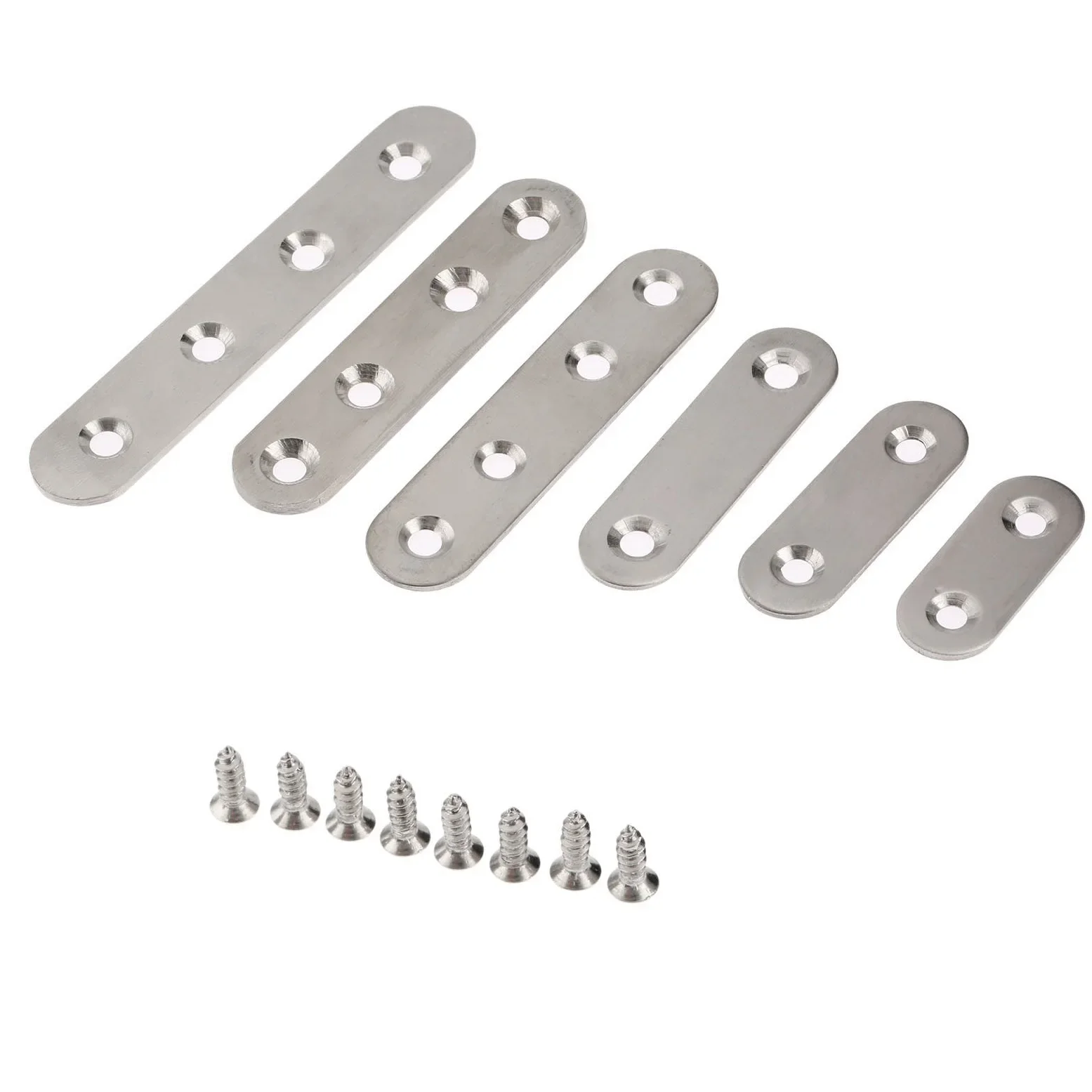 2Pcs Stainless Steel Corner Brackets Flat Straight Bracket Mending Plates Repair Fixing Joining for Furniture Corner Protectors