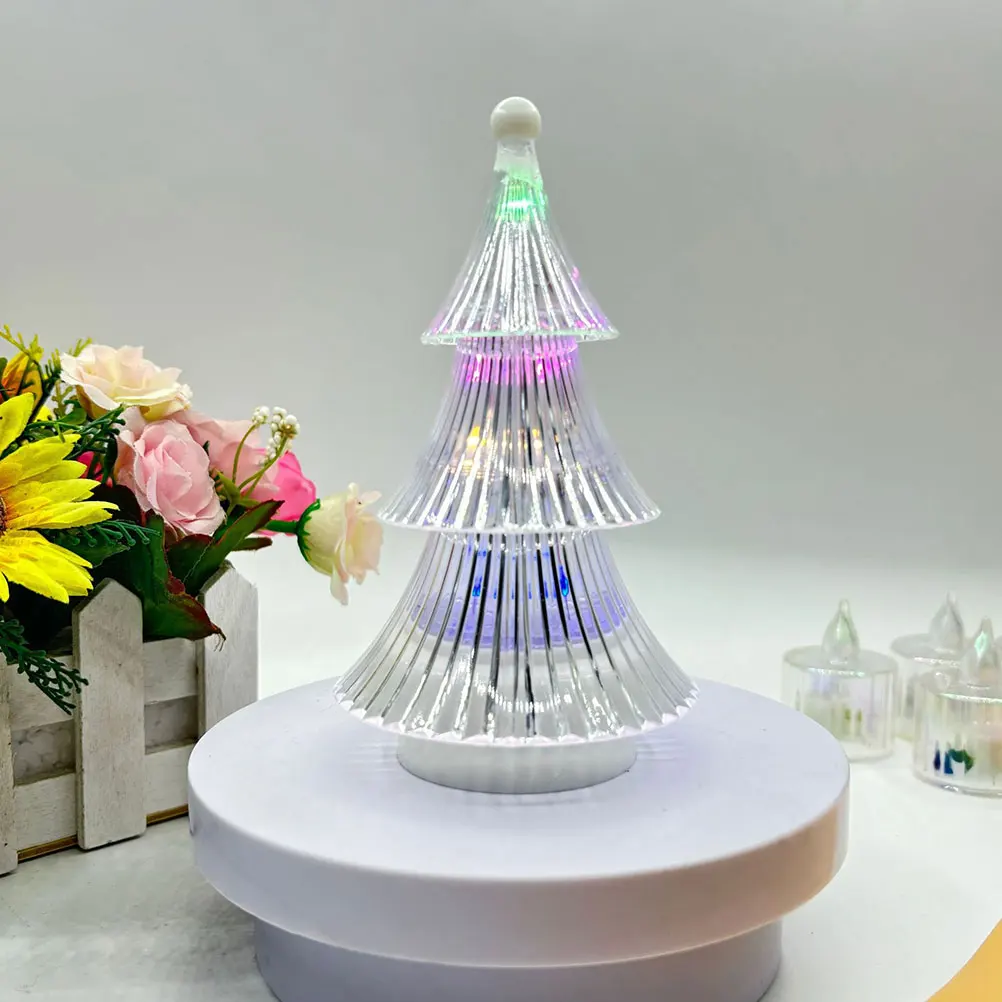 

Christmas Tree Night Light Unique Lamps for Bedside Bedroom Desk Ambient Mini Decorative Tabletop Plastic Lights