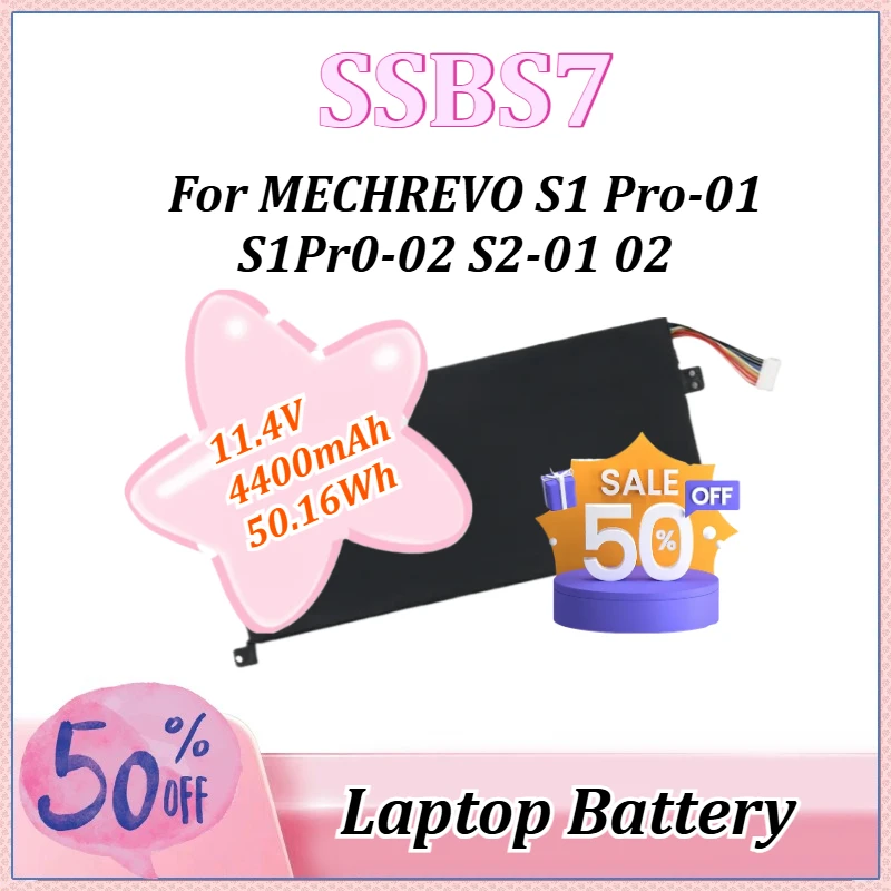 

11.4V 4400mAh 50.16Wh SSBS7 for MECHREVO S1 Pro-01 S1Pro-02 S2-01 02 Laptop Battery