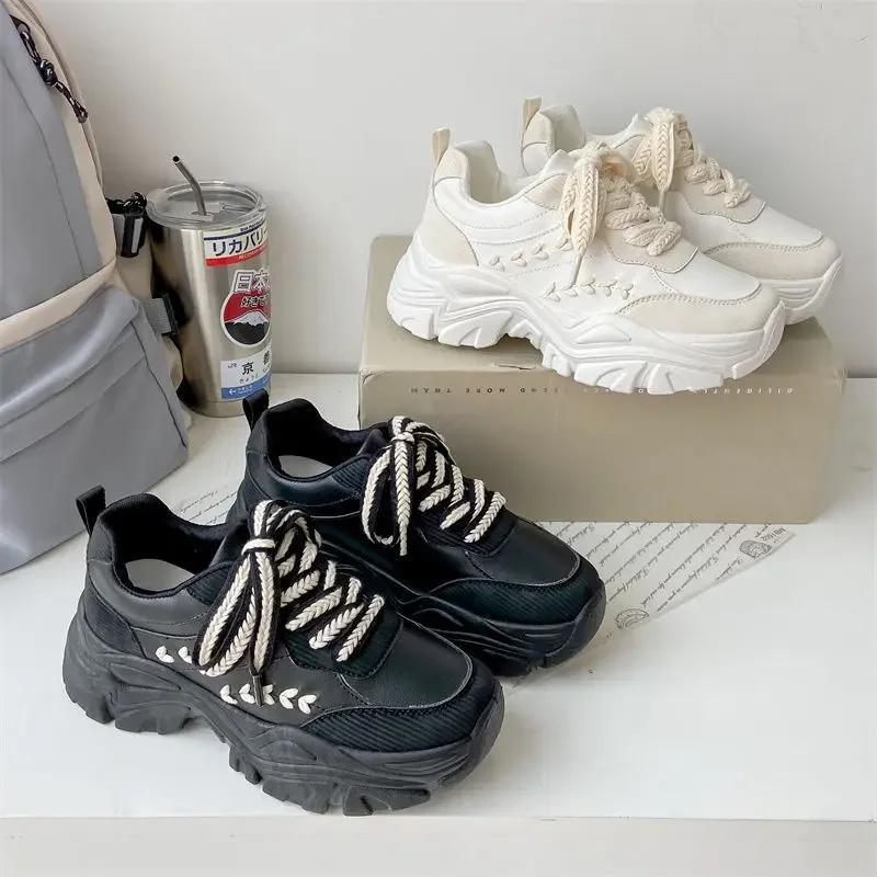 Chunky Chunky Sneakers pour femmes, chaussures de course, chaussures à plateforme, respirant, décontracté