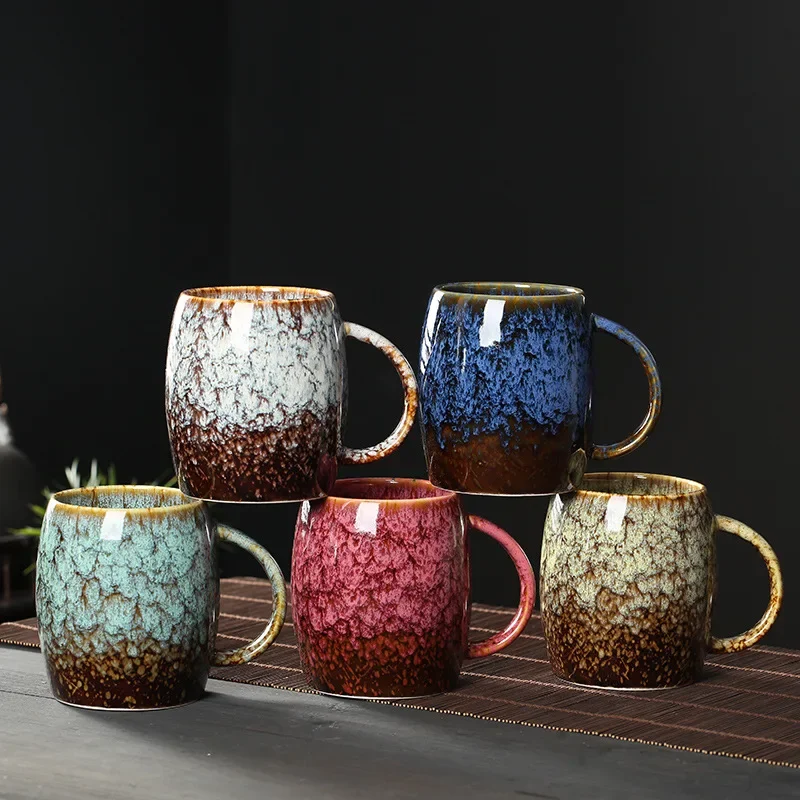 LingAo  European-style retro ceramic kiln glazed mark, milk, coffee cup wholesale