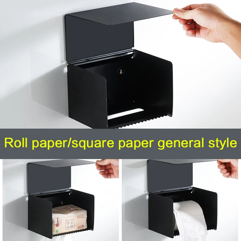 YUNJIEYA Toilet Paper Box Storage Bathroom Tissue Box Rack Toilet Paper Roll Shelf Holder Wall-Mounted Holder Bathaccessories