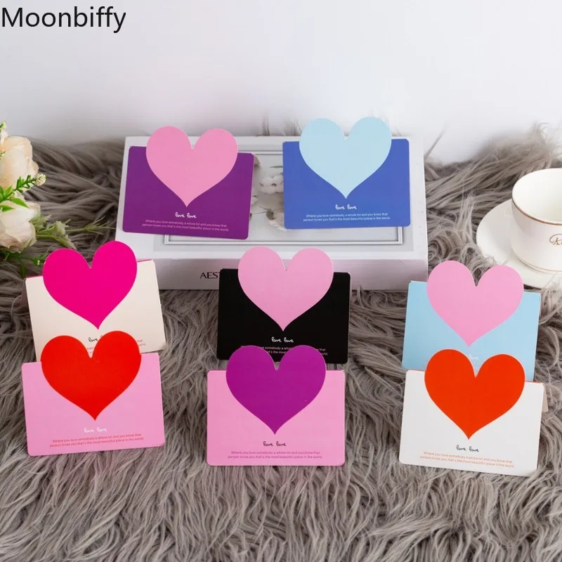 1pc Creative Color LOVE Heart Shape Greeting Card Valentines Day Gift Wedding Invitations Romantic Flower Bouquet Universal Card