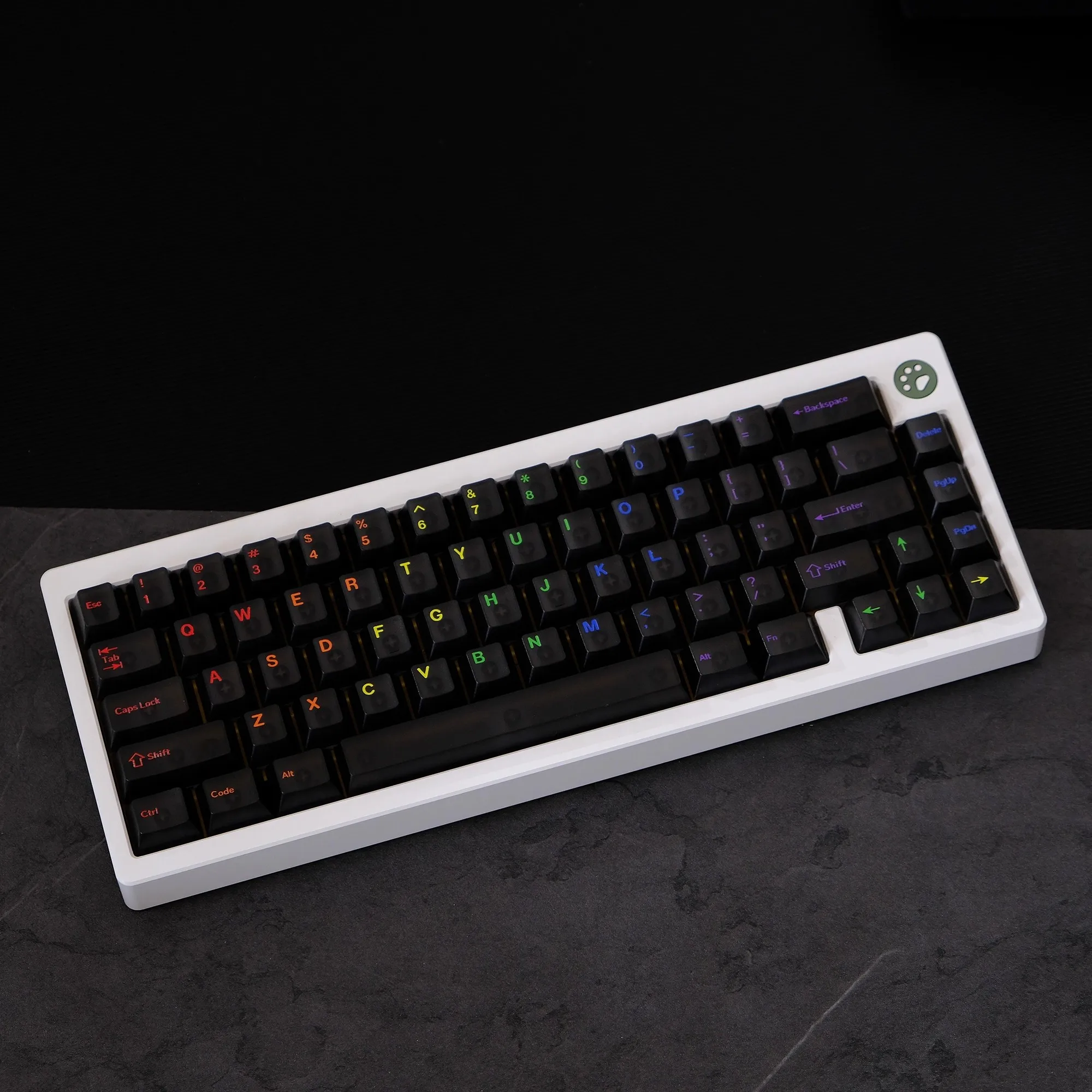 122 Keys/set Black Misty Translucent GMK Midnight Rainbow Keycaps ABS Material Cherry Profile Key Caps 7U Spacebar ISO Enter