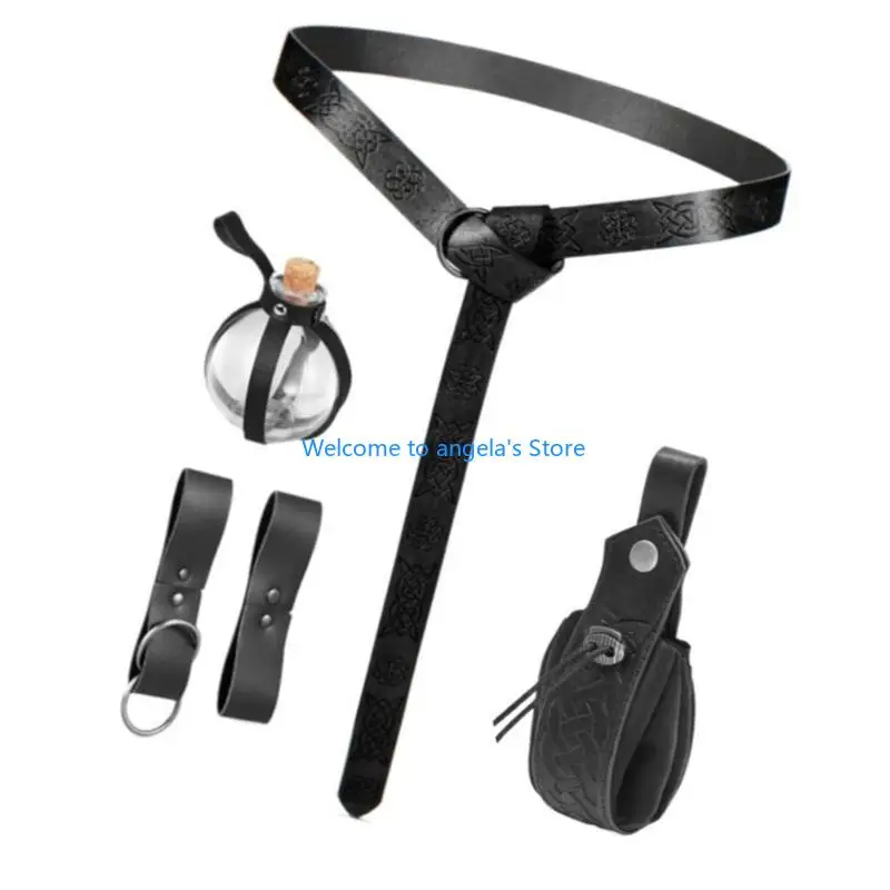 

X4YC Ремень в стиле панк, средневековый пояс, простой ремень для ролевых костюмов и праздников, костюмированных вечеринок и