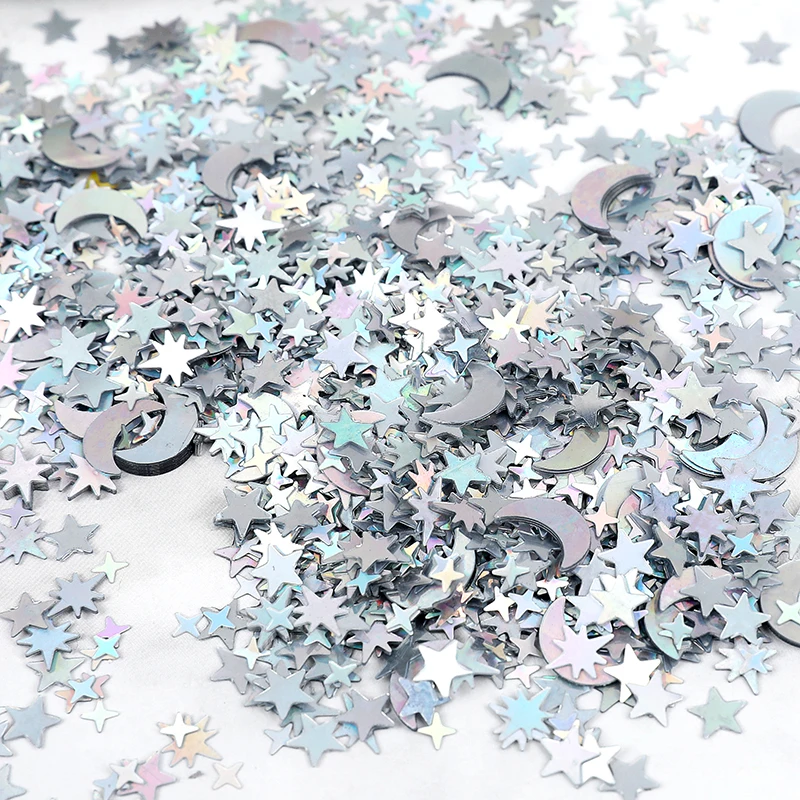 15g/Bag Silver Gold Moon Star Eid Mubarek Confetti Ramadan Decoration 2025 Islamic Muslim Kareem Festival Party Supplies