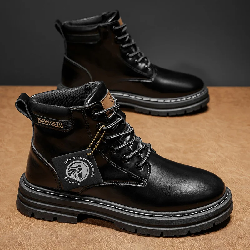 Fashion Men's High‑Top Boots, Soft Comfort Lining, Wear‑Resistant Sole, Great For Outdoor Sports And Hiking view 3