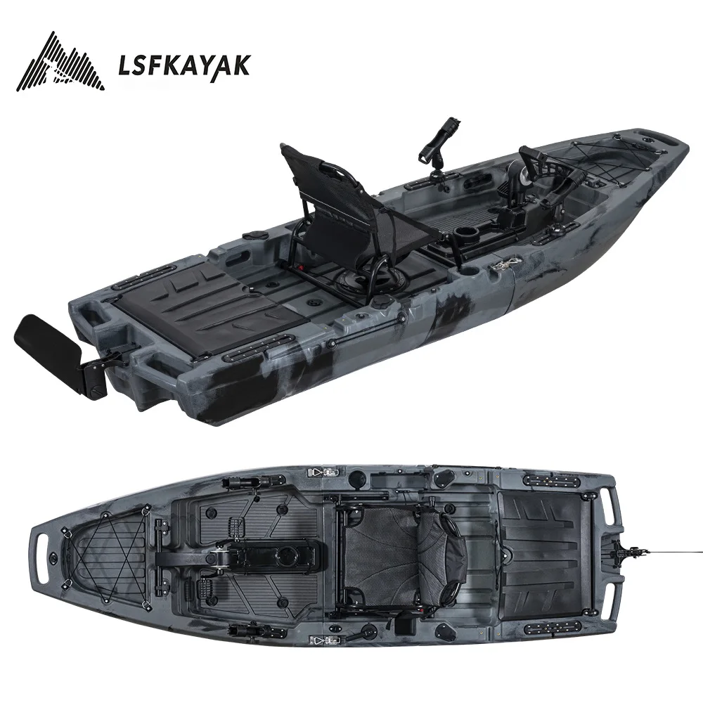 Single pedal kayak, rotational plastic kayak, hard plastic kayak, kayak boat can be matched with electric push pedal boat