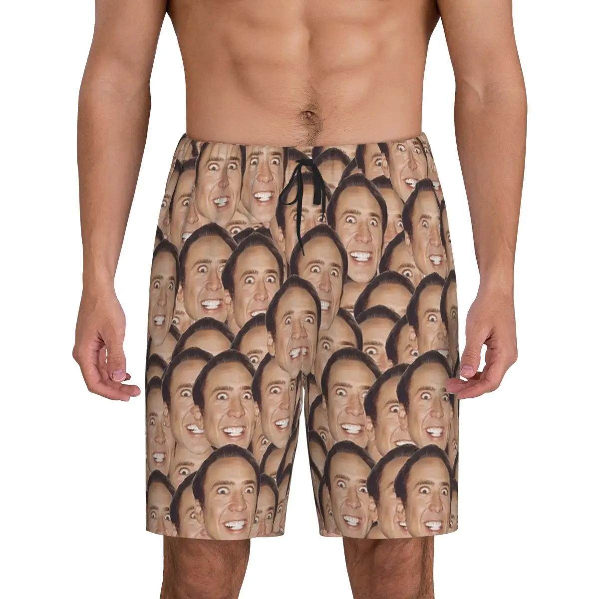 

Мужские пижамные шорты с мемом Николаса Кейджа, шорты для сна и отдыха, пижамные штаны