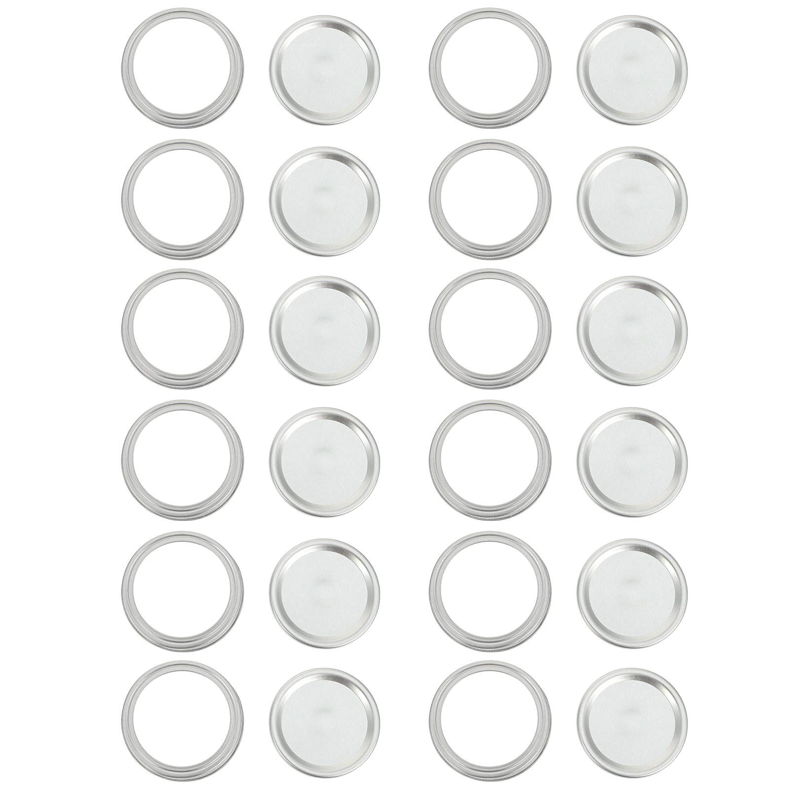 

12 set 12 Sets 70mm Tinplate Lids Silver Storage Jars Canning Bulk Sealed Rings Bands Replacement Kitchen Bar Durability