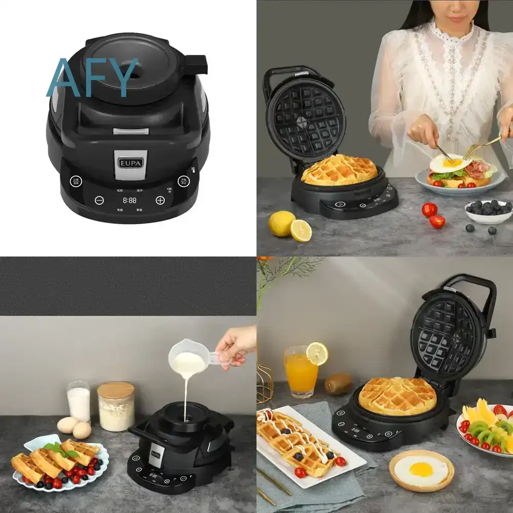 Automatic Waffle Maker for Household Use Double-Sided Heating Mini Egg Waffle Cake Maker for Professional Cooking Breakfast