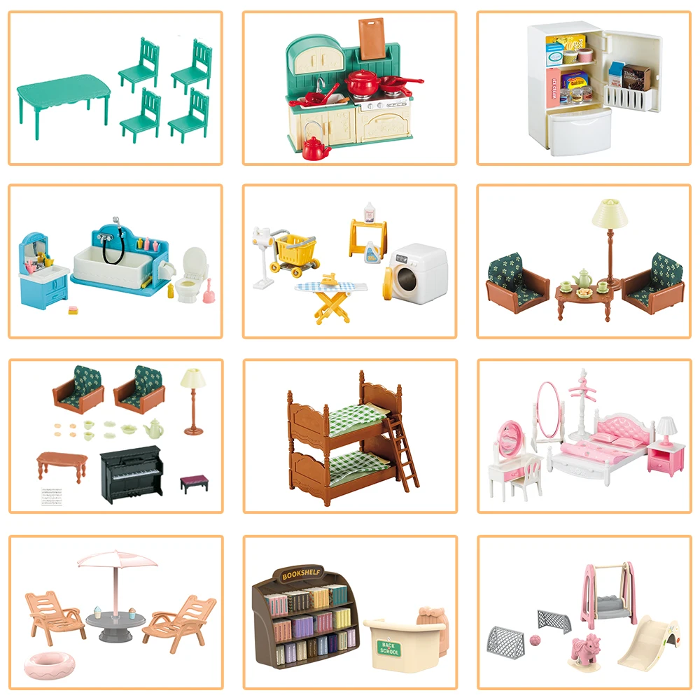 Floresta família boneca 1:12 casa de bonecas acessórios cozinha mini modelo rena animal móveis em miniatura fingir jogar para presentes da menina