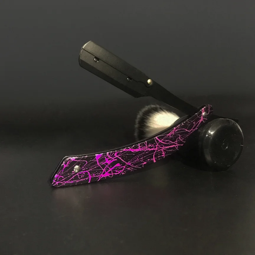 Homens barbear barbeiro ferramentas navalha de cabelo antigo borda reta dobrável faca de barbear unisex remoção do cabelo metal moda atacado