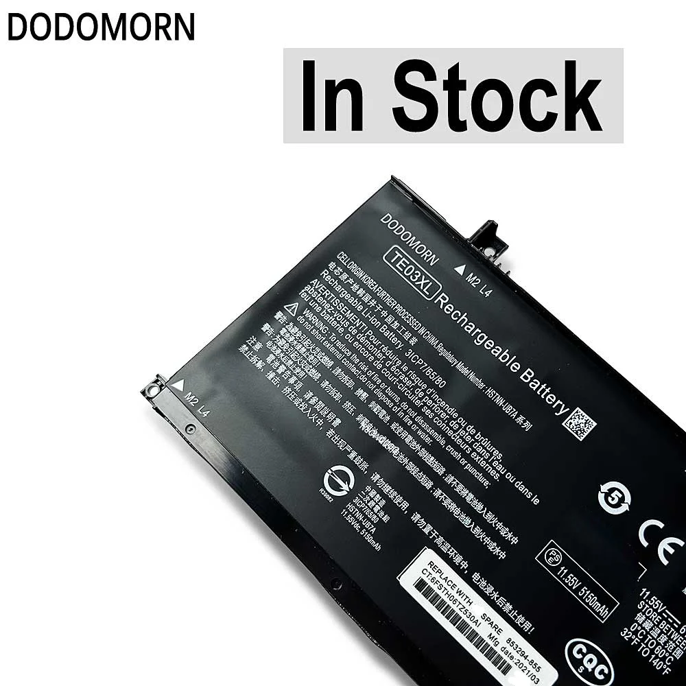 DODOMORN Nova Bateria TE03XL Para HP OMEN 15-bc011TX 15-bc012TX 15-bc013TX 15-AX015TX AX017TX TPN-Q173 HSTNN-UB7A 849910-850