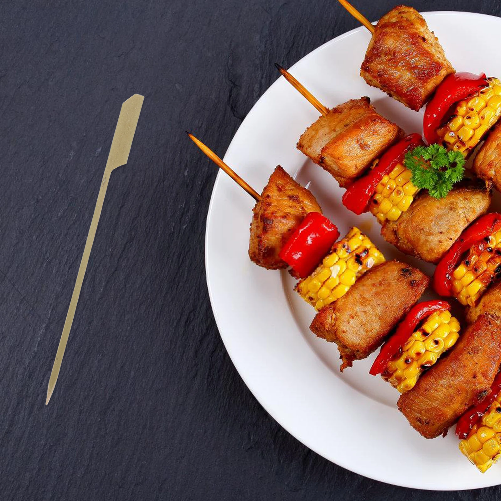 

100Pcs Oden Skewers Bamboo Grill Sticks for Barbecue Camping Appetizer Picks Multi-Function Bbq Skewer Food Toothpicks Party