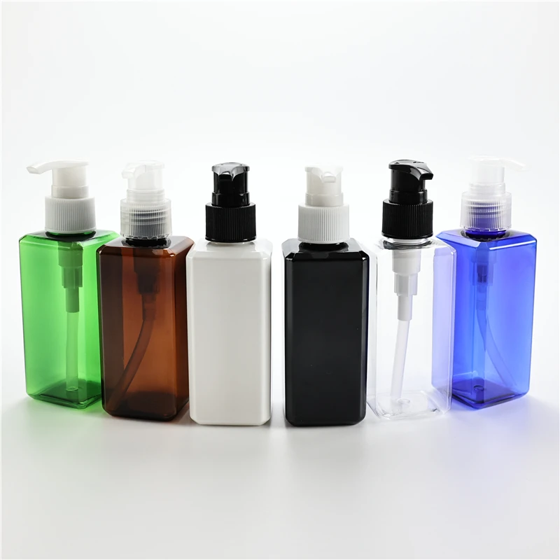 Multicolor 150ML X 40 Cosmetic Square Plastic Bottle Empty Shampoo Lotion Pump Container plastic Cosmetic Packing With Dispenser