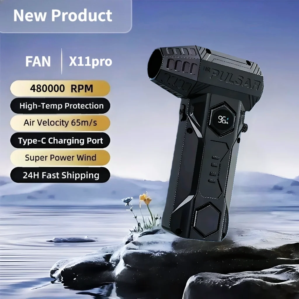 

X11Pro Turbo Jet Blower 990000RPM Powerful Air Blower Brushless Motor Turbo Fan Wind Speed 75m/s 10000mAh strong breeze