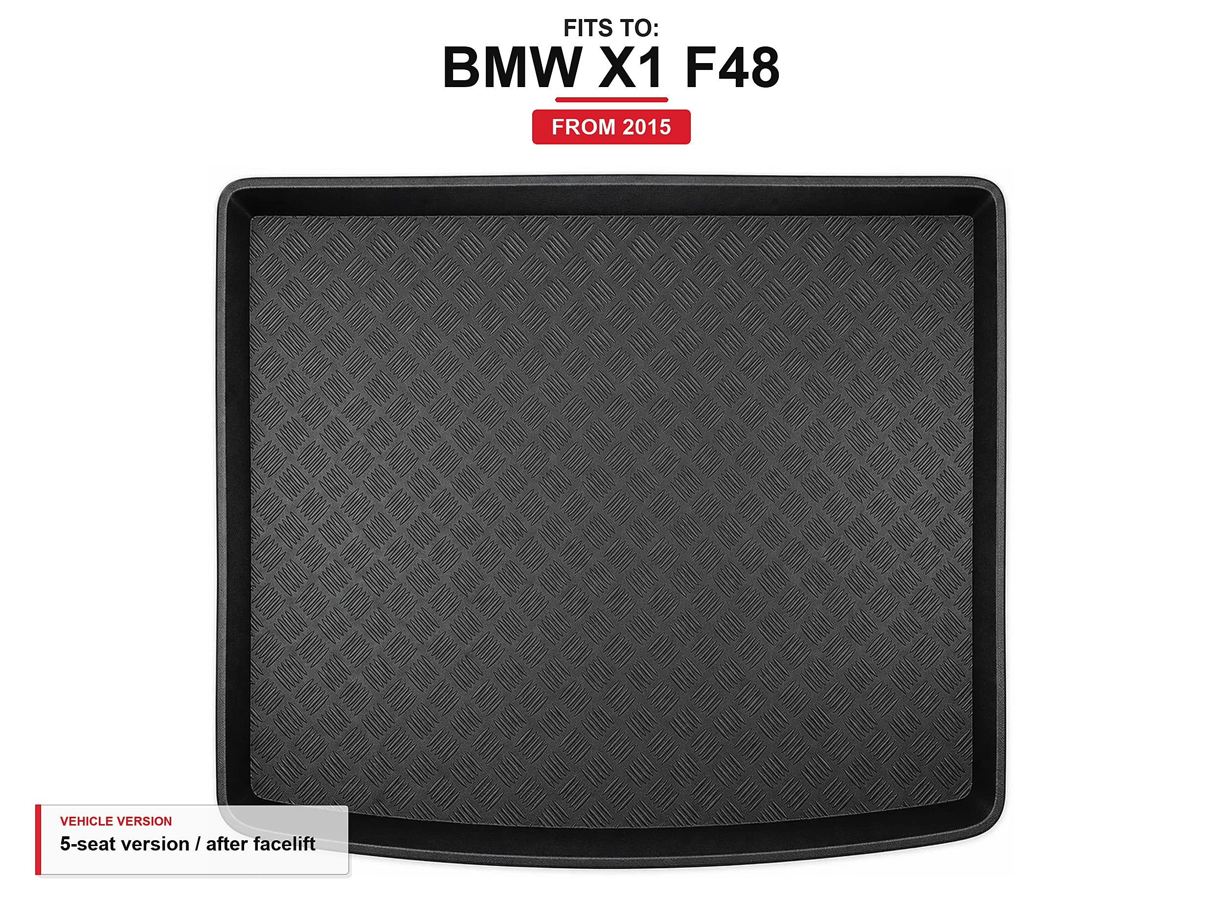 Kofferbakmat met rand voor: Bmw X1 F48 2015- 5-zits versie
