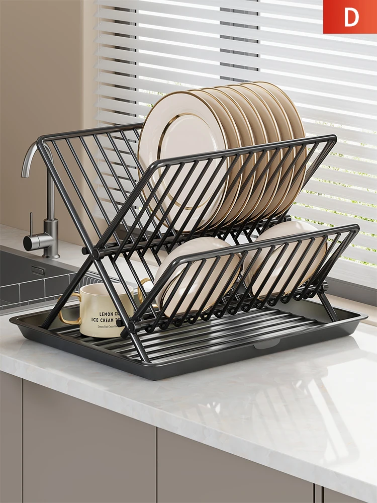 

Многофункциональный органайзер для кухонной утвари: подставка-сушилка для тарелок и мисок, экономия места на столешнице