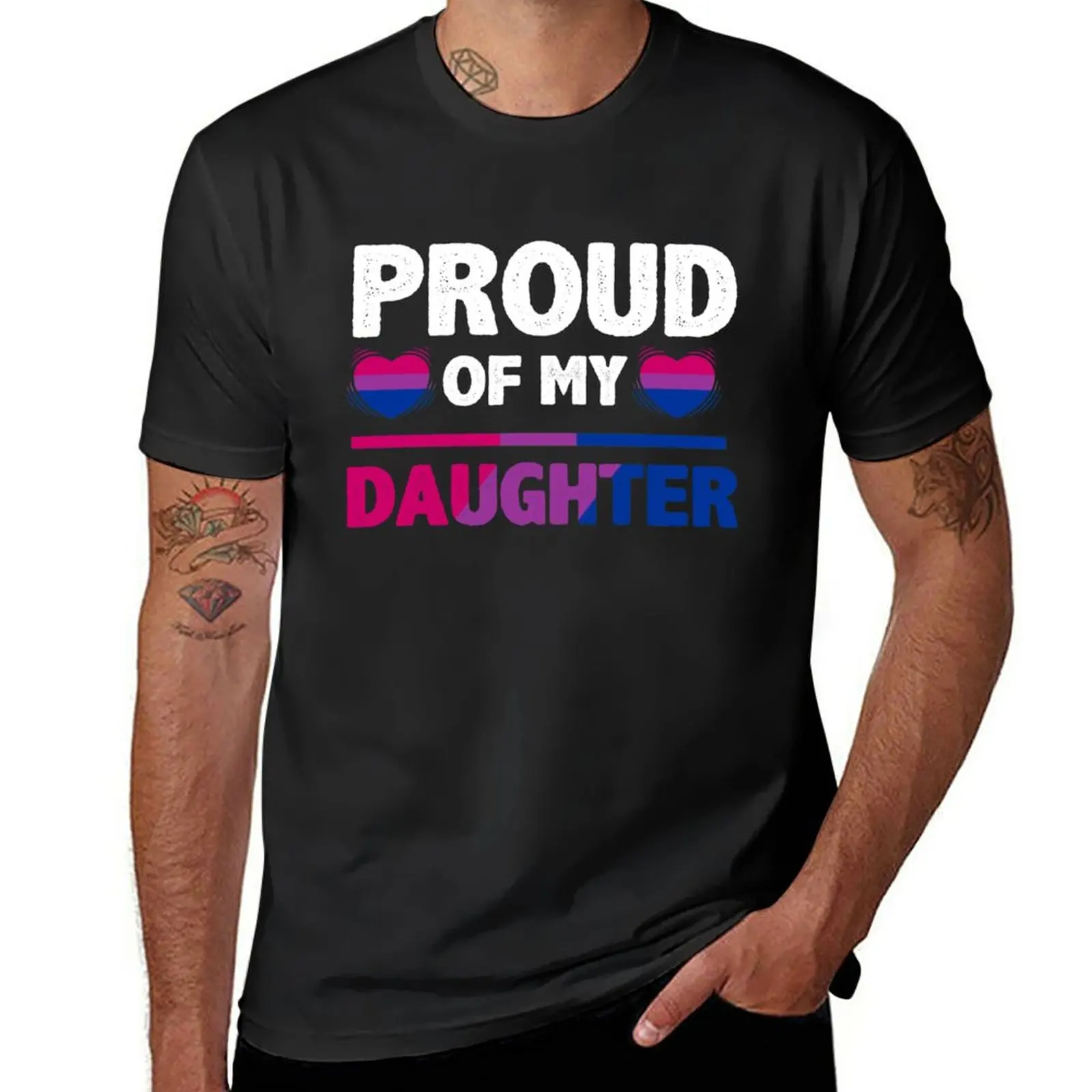 New Proud of my Bi Daughter - Proud Mom or Dad Bisexual T Shirt T-Shirt sports fan t-shirts sweat shirts men clothes