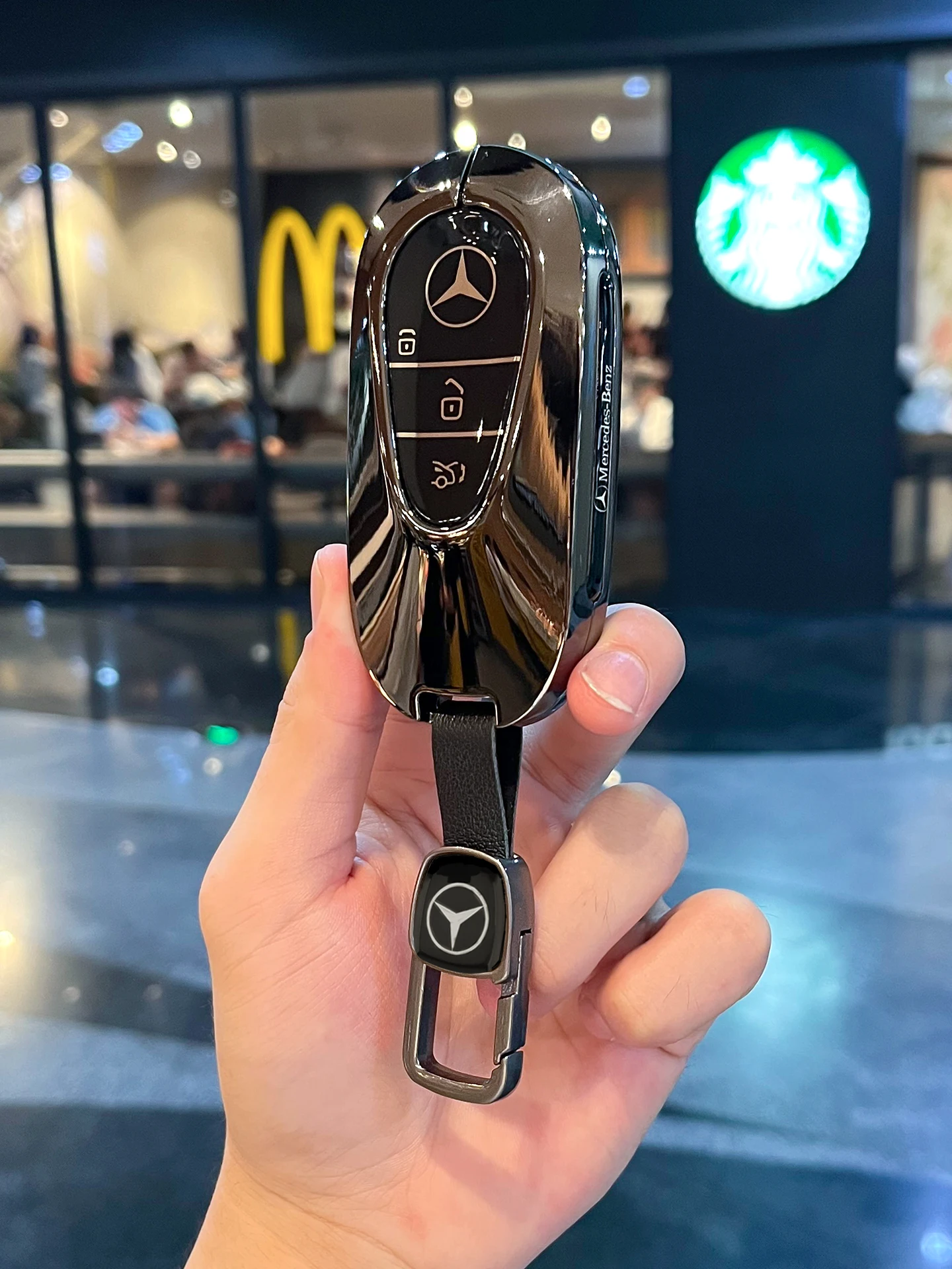 Car Key Bag Case Cover For Mercedes Benz 2023 2024 Glc300L Glc260L C260L C20 C Class Car Key Cover Suede Shell Protector Styling