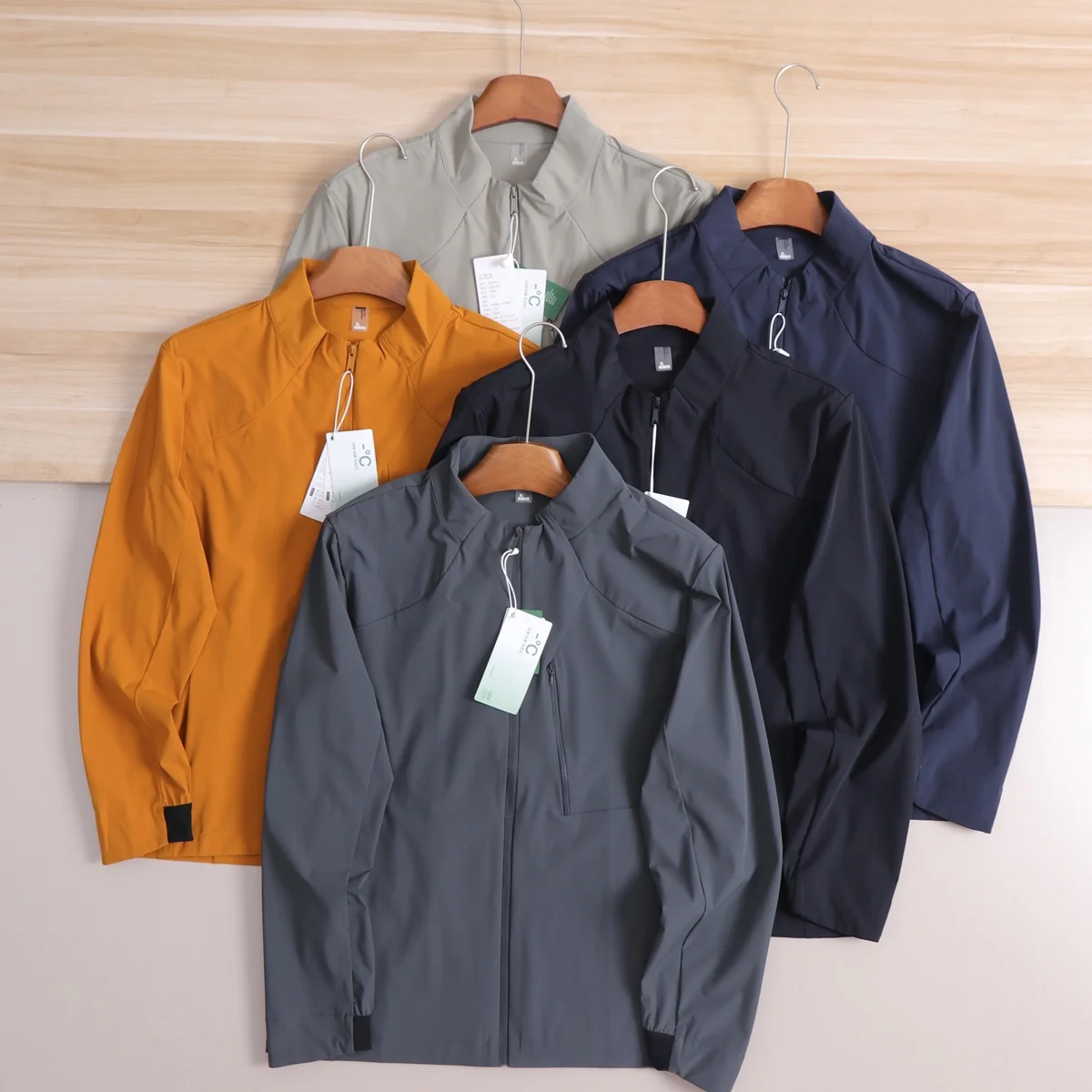 

Men's Summer Quick Dry Outdoor Sports Casual Stand Collar Sun Protection Jacket Laser Punching UPF50+ Back Cooling Feeling