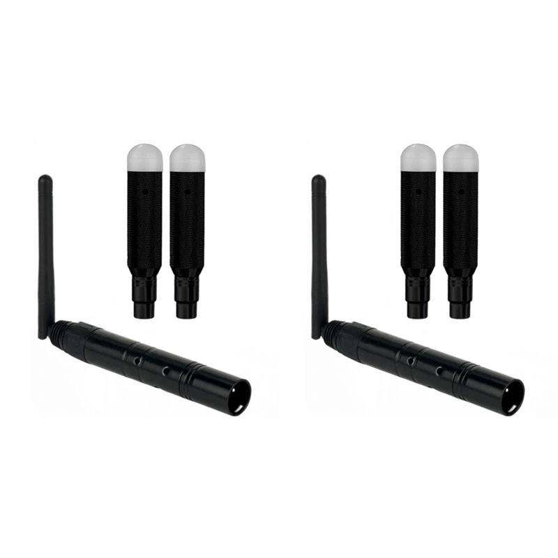 Dmx sem fio 2 receptores fêmea e 1 controle de transmissor macho 2.4g para dfi dj versão curta para led palco par
