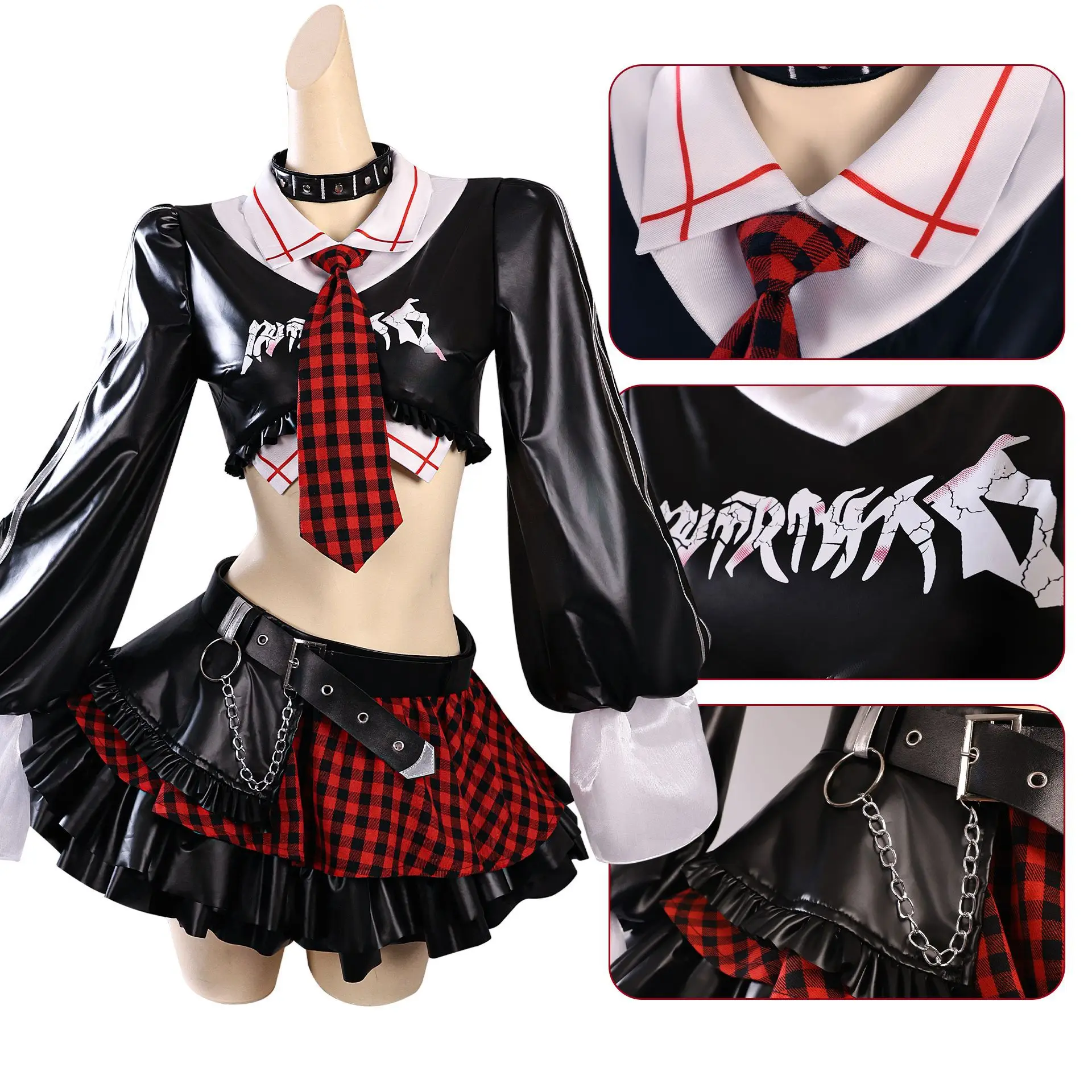 Asuka-Peluca de disfraz de Cosplay para mujer, disfraz de banda de Rock Sexy para fiesta de juegos de rol de Navidad y Halloween