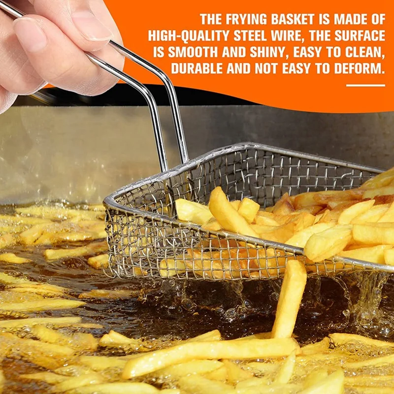 Fry Basket French Fry Holder Chip Mini Basket Food Baskets For Serving Reusable Fries Holder Deep Fryer For Home