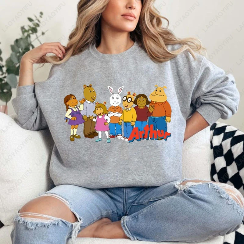 Arthur and Friends Nostalgia Vintage 90s 2000s Classics Sweatshirt Men Women All Match Pullover Cool Harajuku Character Hoodie