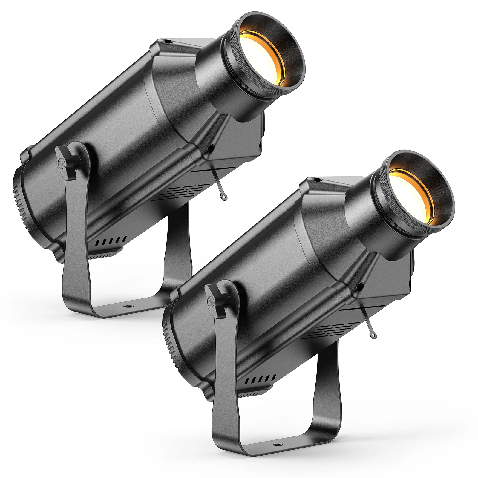 U'King 2PCS 100W COB Spotlight Cool/Warm White LED Profile Light DMX512 Manual Focus Stage Light Strobe Effect for DJ Wedding
