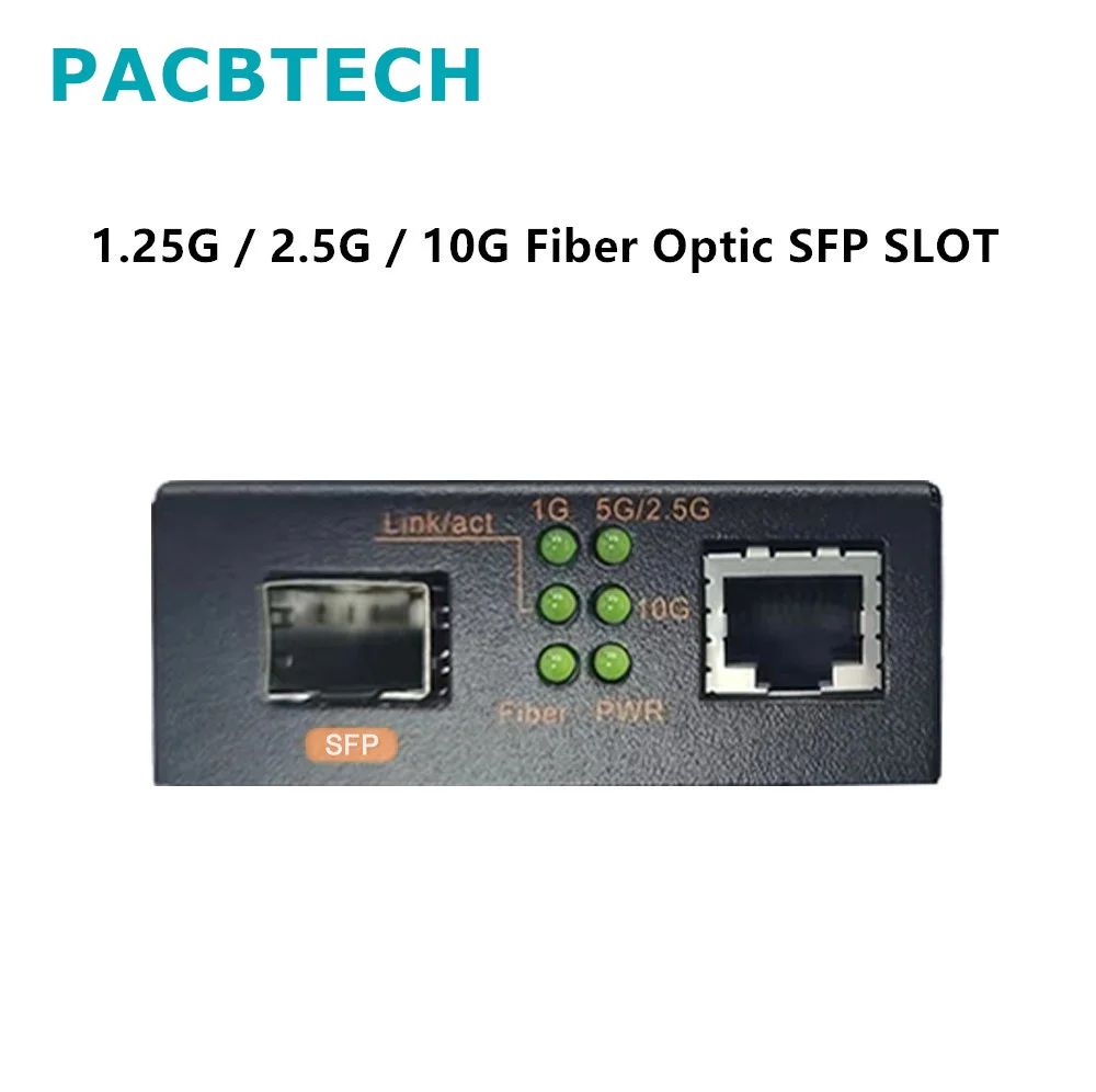 Imagem -05 - Conversor dos Meios da Fibra Ótica Interruptor dos Ethernet Transceptor de Sfp 1.25g 2.5g 10g Entalhe Rj45