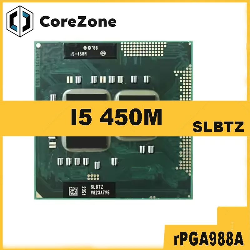Procesador de ordenador portátil Core I5 450M i5-450M CPU SLBTZ 2,40 GHz procesador de doble núcleo 35W Socket G1/rPGA988A