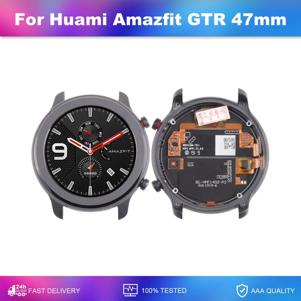 美品 Amazfit GTR 47mmスマートウォッチHuami Huami Amazfit GTR 47 ミリメートル A1901 A1902 スマートウォッチ