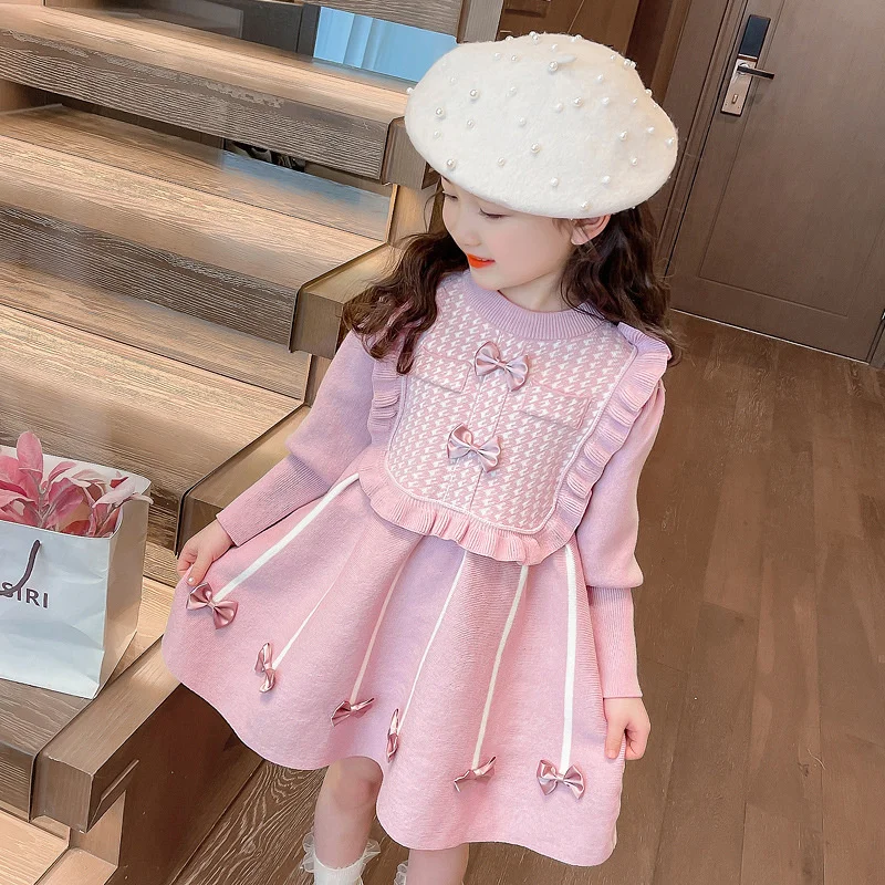 Girl Dress Kids Baby Party Birthday Evening Gown 2024 Red Spring Autumn Cotton Birthday Gift Flower Girl Dress Children Clothing