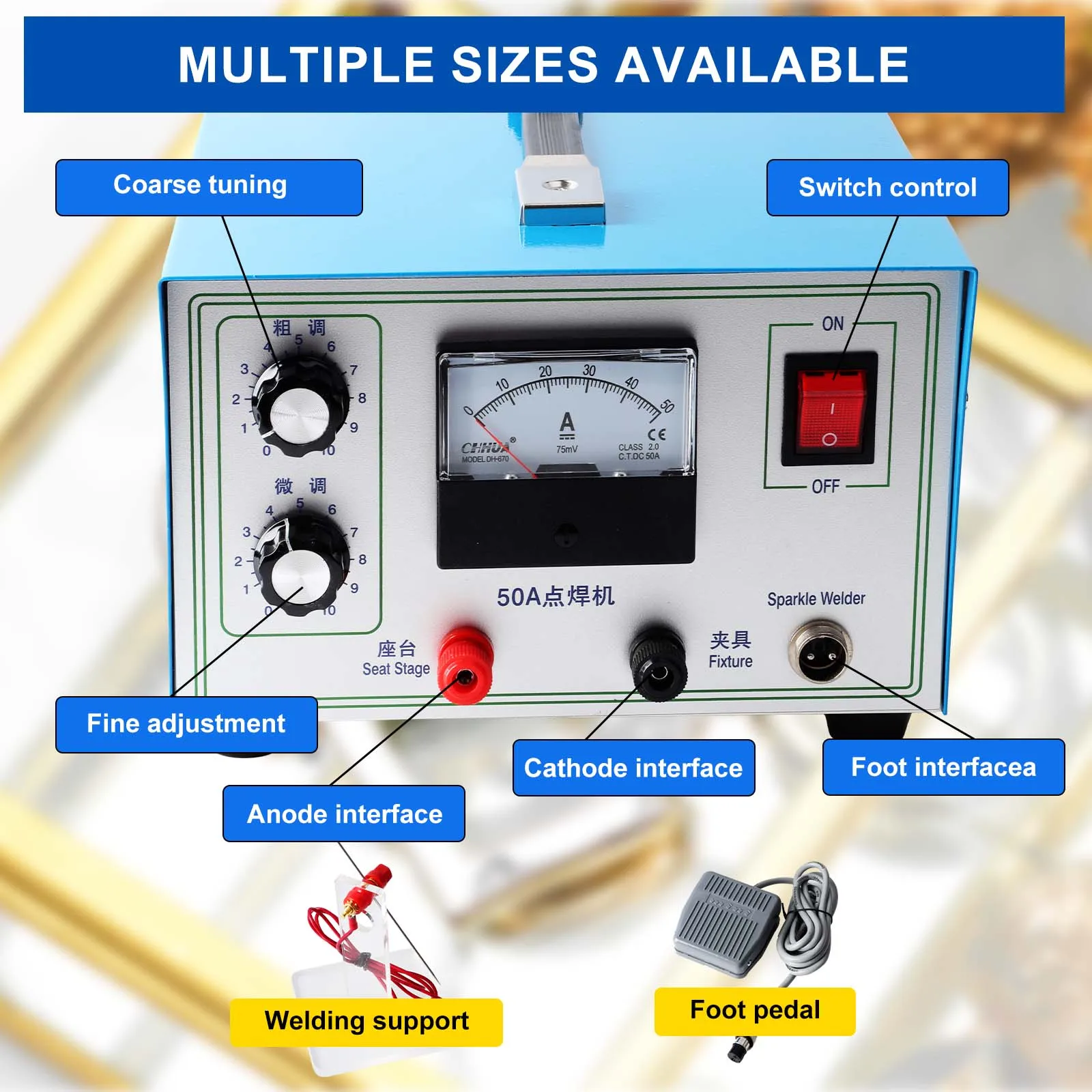 High Power Spot Welding Machine - 30/50/80/100A Spot Weld Hand-held Pulse Gold Necklace Welding Machine Jewelry Processing