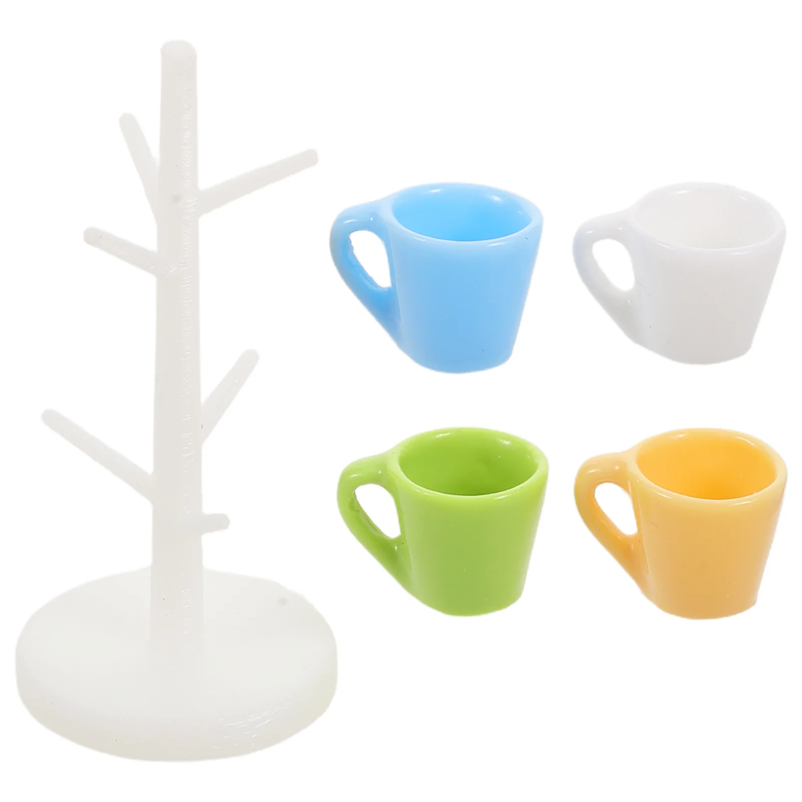 

1Set Miniature Dollhouse Cup Rack Plastic Stemware Organizer Micro Landscape Tiny Mug Holder Kitchen Dining Table Decor
