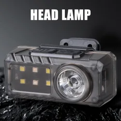 Strong Light LED Headlamp with Magnet Cap Clip Headlight USB Rechargeable 6 Lighting Modes Head Flashlight for Camping Fishing