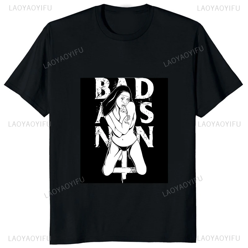 Camiseta con estampado de monja I No Angel Satan Unholy, camiseta personalizada de religión malvada para hombre y adulto, camisetas informales, ropa de calle Hipster para mujer