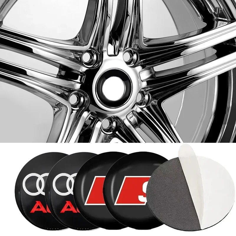 

56mm Car Wheel Center Hub Cap Rim Cover Emblem Wheel Trim decal Stickers For Aodi A4 A3 A5 A6 A7 A8 Q3 Q5 Q7 Q8 B5 B6 B7