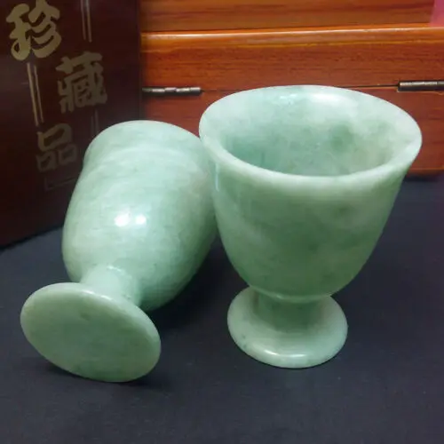 Natural Jade Teacup Wine Glass Hand Carved Jades Stone Goblet Best Gift For Friend