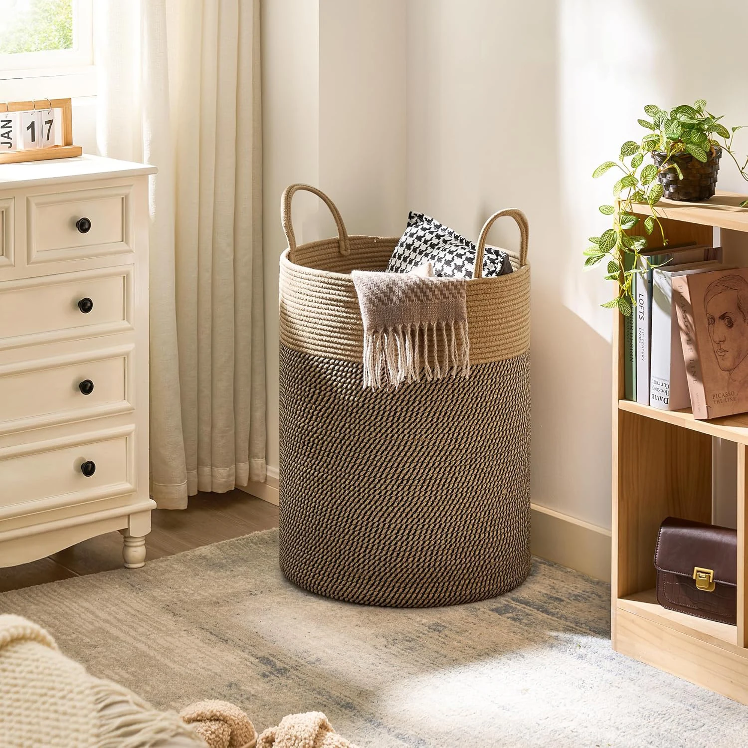 Large Storage Basket Tall Wove - Baby Nursery Basket ulasan dan harga