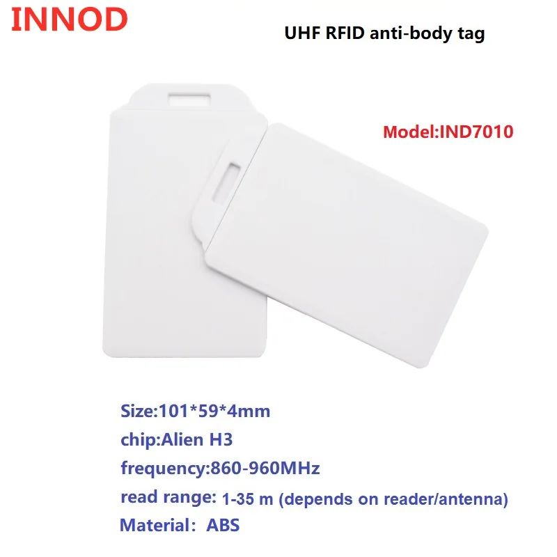 New Arrival Stronger ANTI BODY Interference UHF RFID Card with Hole Rope Long Range 1-35m Printable Personnel Attendance