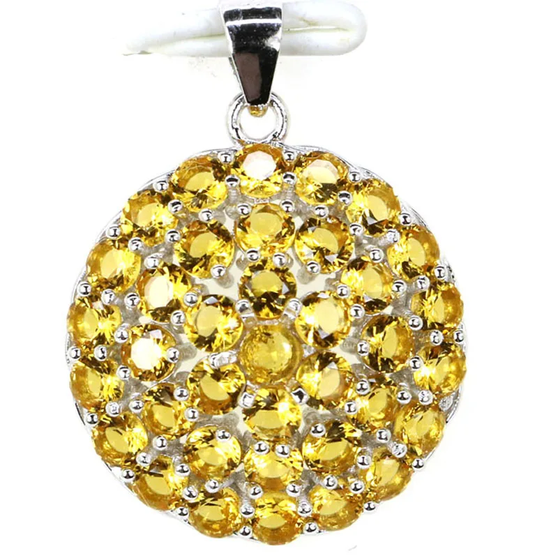 

27x25mm Jazaz 2.8g Deluxe Golden Citrine Pink Kunzite London Blue Topaz Pink Tourmaline Real 925 Solid Sterling Silver Pendant