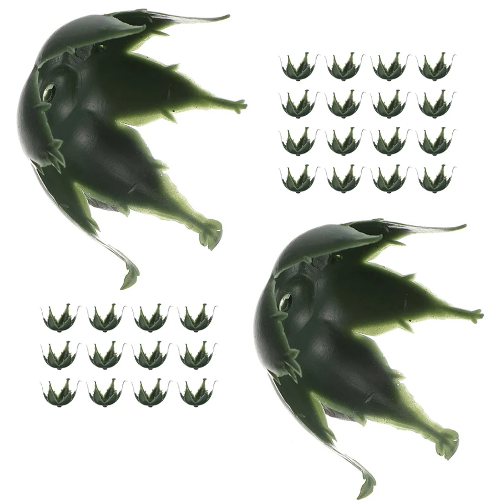 

30pcs Rose Bottom Holder Artificial Flowers Receptacles Sepals Green Hexagonal Layers DIY Supplies Simulated Calyxes Plastic